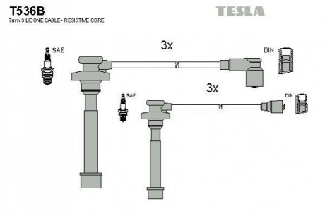 Комплект электропроводки TESLA T536B (фото 1)