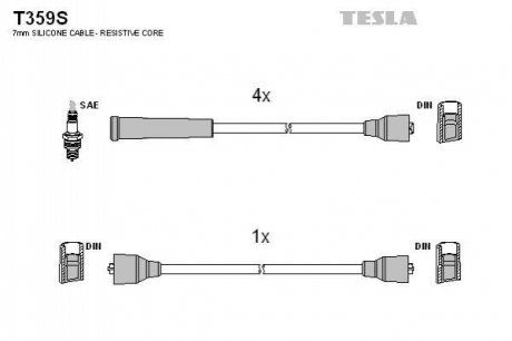 Провода свечные 2121-21213 карб (силикон) TESLA T359S