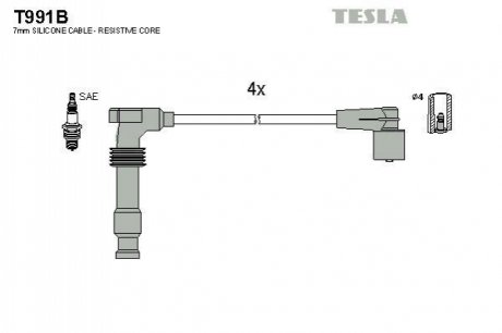 Комплект электропроводки TESLA T991B
