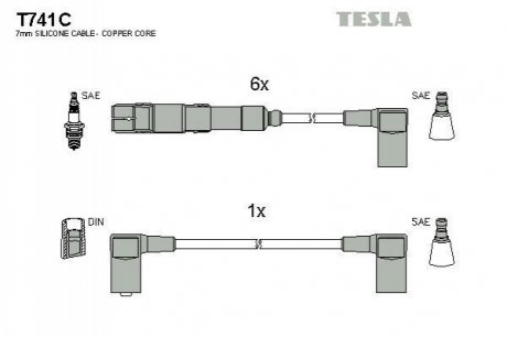 Провода комплект TESLA T741C