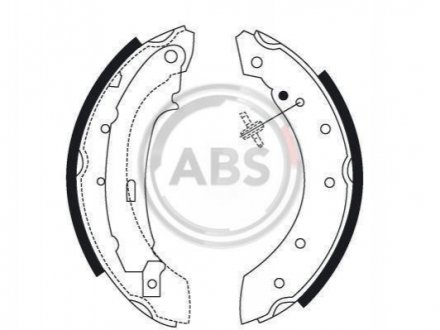 Колодка гальм. барабан. CITROEN / PEUGEOT / RENAULT Saxo/106/206/Laguna задн. (вир-во ABS) A.B.S. 8895