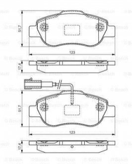 Комплект тормозных колодок BOSCH 0986495097