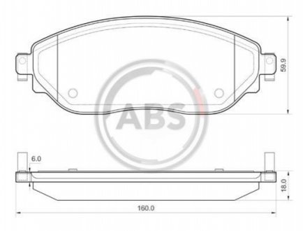 Колодка гальм. диск. OPEL VIVARO (06/14-) перед. (вир-во ABS) A.B.S. 35077