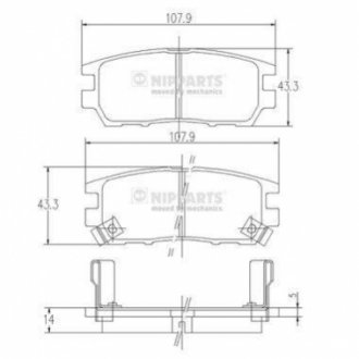 Комплект тормозных колодок NIPPARTS J3615005