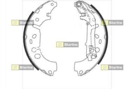 Тормозные колодки барабанные, к-кт. STARLINE BC 09100