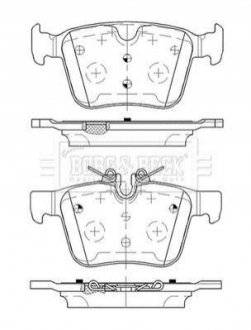 Гальмівні колодки (набір) BORG & BECK BBP2516 (фото 1)