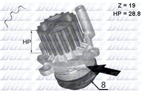 Помпа AUDI A3,A4,A6/VW CRAFTER,T5,GOLF VI/SKODA 1.6,2.0TDi 10=> DOLZ A224