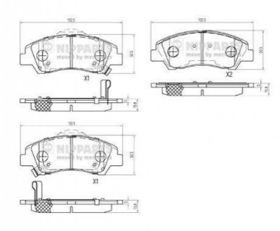 Тормозные колодки, к-кт. NIPPARTS N3600555
