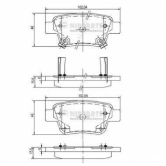 Тормозные колодки задние NIPPARTS J3612030