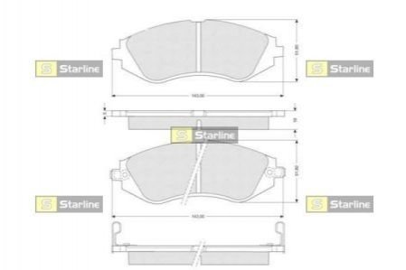 Гальмівні колодки дискові STARLINE BD S188 (фото 1)