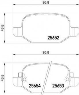 Тормозные колодки дисковые, к-кт. BREMBO P23 150 (фото 1)