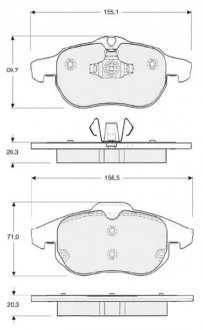 Колодки тормозные дисковые, к-кт. STARLINE BD S318 (фото 1)