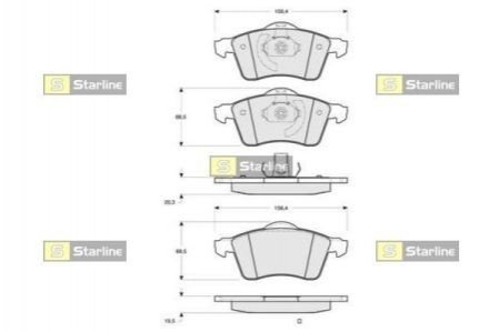 Колодки тормозные дисковые, к-кт. STARLINE BD S114