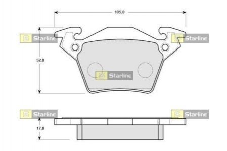 Колодки тормозные дисковые, к-кт. STARLINE BD S165