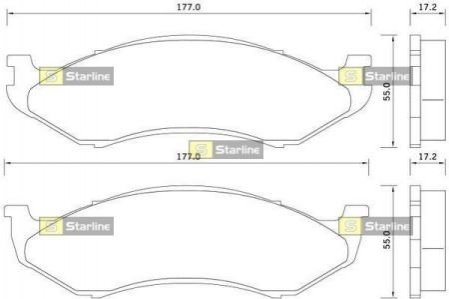 Колодки тормозные дисковые, к-кт. STARLINE BD S347