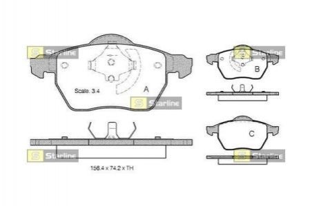 Колодки тормозные дисковые, к-кт. STARLINE BD S101