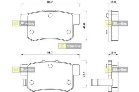 Колодки тормозные дисковые, к-кт. STARLINE BD S243 (фото 1)