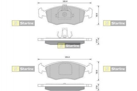 Гальмівні колодки дискові STARLINE BD S370