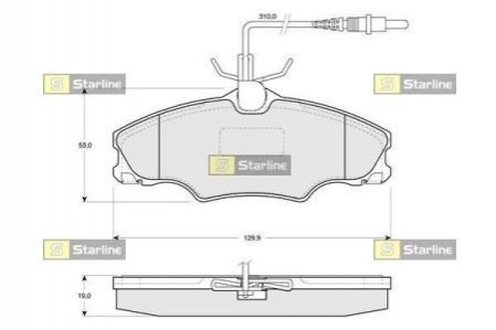 Колодки тормозные дисковые, к-кт. STARLINE BD S128