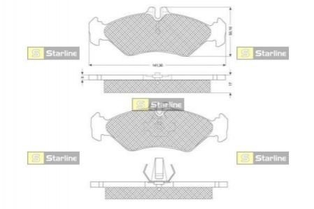 Колодки тормозные дисковые, к-кт. STARLINE BD S191 (фото 1)