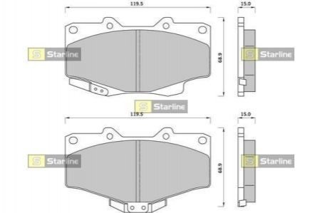 Колодки тормозные дисковые, к-кт. STARLINE BD S393