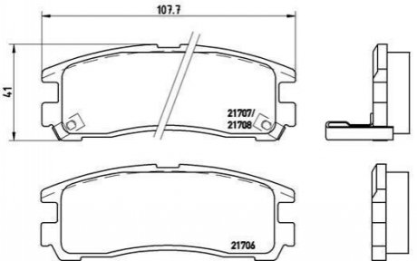 Комплект тормозных колодок дисковый тормоз BREMBO P54 012 (фото 1)