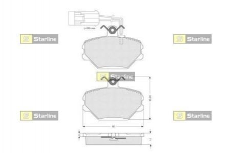 Колодки тормозные дисковые, к-кт. STARLINE BD S044