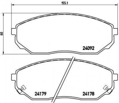 Комплект тормозных колодок дисковый тормоз BREMBO P30 019