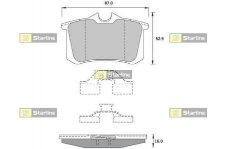 Колодки тормозные дисковые, к-кт. STARLINE BD S376