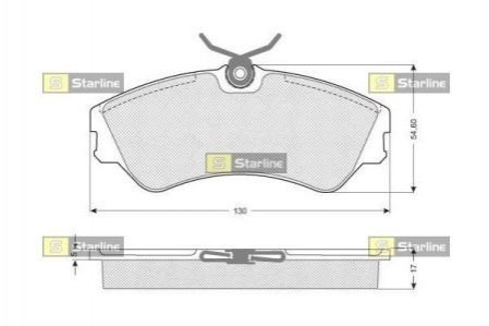 Колодки тормозные дисковые, комплект STARLINE BD S298