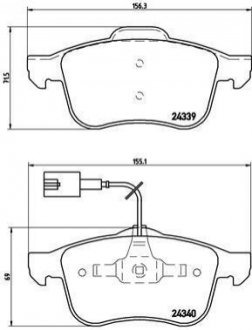 Комплект тормозных колодок дисковый тормоз BREMBO P23 103