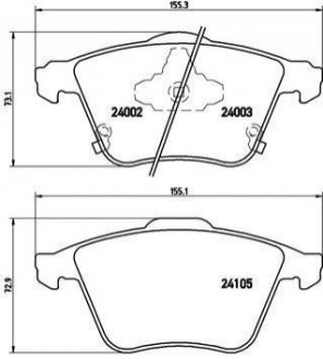 Комплект тормозных колодок дисковый тормоз BREMBO P49 038