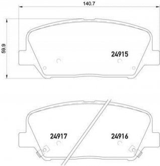 Комплект тормозных колодок дисковый тормоз BREMBO P30 065