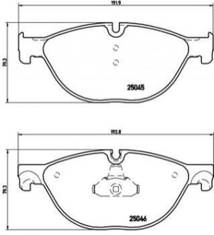 Колодки тормозн. передн. BMW 5 (F10, F18), 6 (F06), 7 (F01, F02, F03, F04) BREMBO P06 076