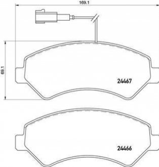 Колодки тормозные дисковые, к-кт. BREMBO P61 118 (фото 1)