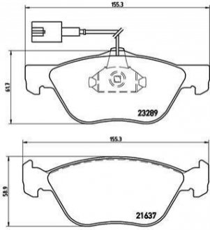 Комплект тормозных колодок дисковый тормоз BREMBO P23 077 (фото 1)
