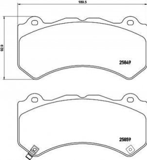 Комплект тормозных колодок дисковый тормоз BREMBO P37 018 (фото 1)