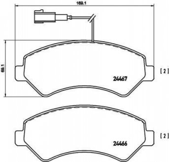 Тормозные колодки дисковые, к-кт. BREMBO P23 136 (фото 1)