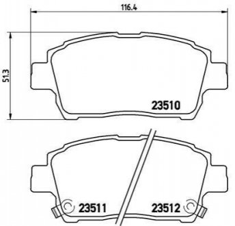 ПЕРЕДН TOYOTA PRIUS 00-03,COROLLA 01-,YARIS 01-05 BREMBO P83 051