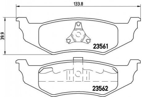 Тормозные колодки дисковые, к-кт. BREMBO P11 010