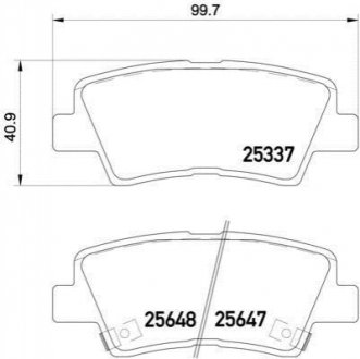 Тормозные колодки дисковые, к-кт. BREMBO P30 054 (фото 1)