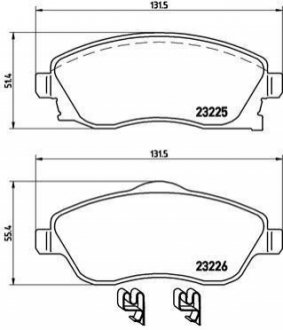 Тормозные колодки дисковые, к-кт. BREMBO P59 036