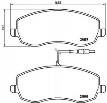 Тормозные колодки дисковые, к-кт. BREMBO P61 104 (фото 1)