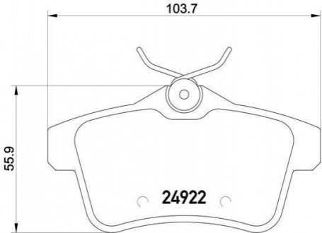 Комплект тормозных колодок дисковый тормоз BREMBO P61 114 (фото 1)