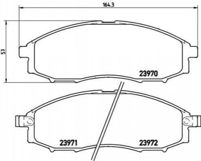 Тормозные колодки дисковые, к-кт. BREMBO P56 049