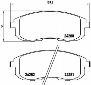 Комплект тормозных колодок дисковый тормоз BREMBO P23 126 (фото 1)