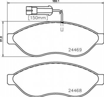 Тормозные колодки дисковые, к-кт. BREMBO P23 144 (фото 1)