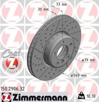 Тормозной диск ZIMMERMANN 150290632 (фото 1)