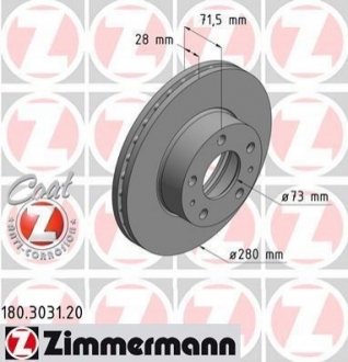Тормозной диск ZIMMERMANN 180303120 (фото 1)