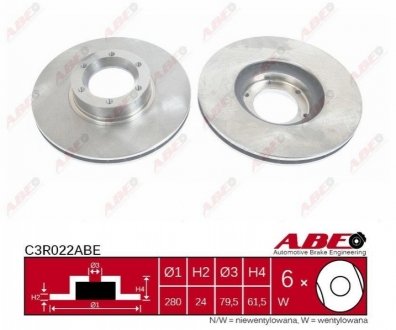 Тормозная диск передний ABE C3R022ABE